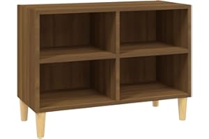 vidaXL Mueble de TV Patas Soporte Mobiliario Armario Aparador Salón Sala de Estar Dormitorio Decoración Roble Marrón 69,5x30x50 cm Madera Maciza