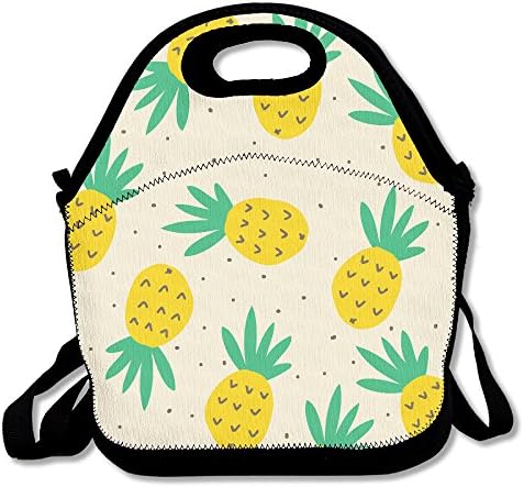 Best4UZ Pineapple Painting Lunch Box Bags Lunch Tote Lunch Holder With Adjustable Strap For Kids And Adults For School Picnic Office Travel Outdoor School