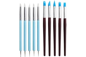 YdseozOA 10Pcs Clay Sculpting Tools Set Silicone Rubber Paintbrush Sculpting Pen Modeling Ball Dotting Tools Pottery Craft Sculpture Cake Fondant Decoration Manicure