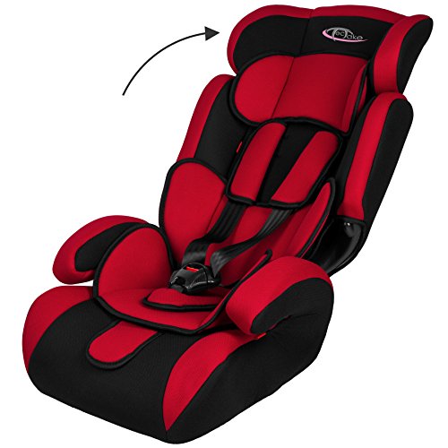 TecTake 400572 Autokindersitz Gruppe I/II/III 9-36 kg 1-12 Jahre, rot/schwarz - 3