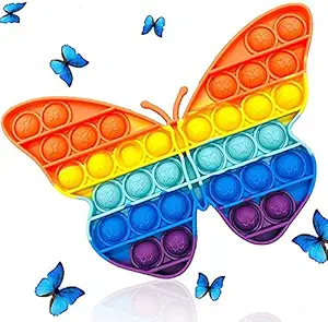 E Trading Butterfly Fidget Pop It Toy - Learning and Educational for Girls and Boys - Kids Fun Toys - Adults Toys Stress Relief Pop Pits Toys - Kid Fidgets Poppet Learning and Educational Toys