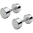 Body Maxx 5Kg Steel Dumbbell Set | Pack of 2 Dumbbells of 5kg | Chrome Steel Round Dumbbells with Grip