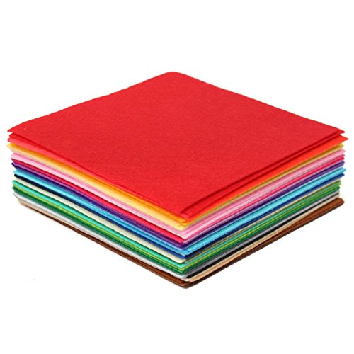 KING DO WAY 42 Farben Filz Stoff Polyester handmade Filzstoff Bastelfilz DIY Stoff Sewing Multicolore 15x15cm - 2