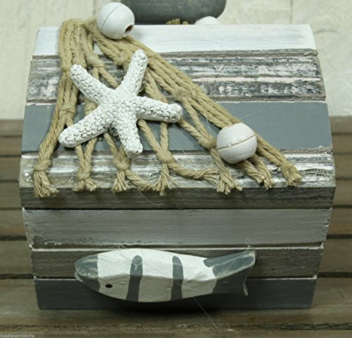3tlg. Deko-Set: Leuchtturm, Truhe & Boot für die maritime Dekoration - 5