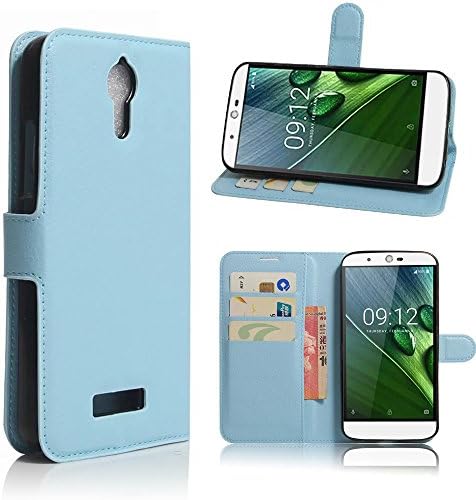 Acer Liquid Zest Plus Case, AVIDET High Quality PU Leather Wallet Flip Case Cover Pouch for Acer Liquid Zest Plus (Blue)