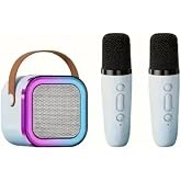 &Ccedil;ift Karaoke Mikrofonlu Kablosuz Bluetooth Hoparl&ouml;r 5 Ses Efektli Rgb Hd Stereo Ses Usb/Sd/FM