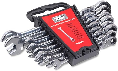 8-19mm Heavy Duty Flexible Combination Ratchet Open End Spanner Wrench Ring Spanners Tool Set