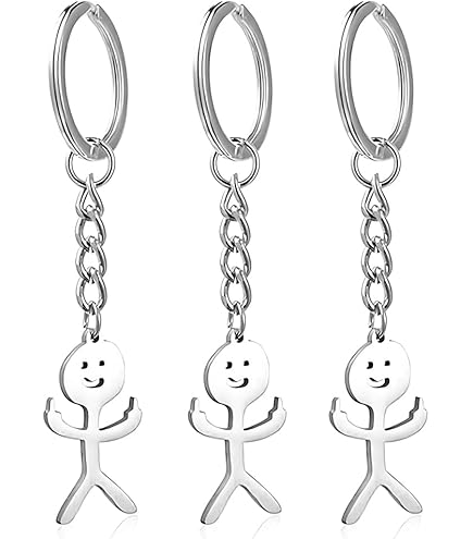 Portachiavi Simpatico Con Linguaggio Dei Segni Stickman, Ciondolo In Acciaio Inox Per Borsa O Auto, Regalo Coppia - 4
