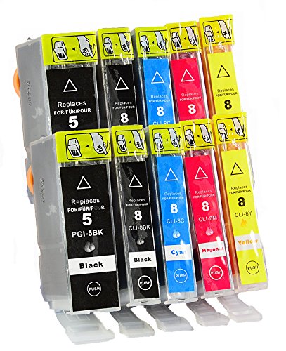 10 Druckerpatronen kompatibel für Canon CLI-8 & PGI-5 Canon Pixma IP3300 IP3500 IP 4200 IP 4300 IP 5200 IP 4500 IP 5200R IP 5300 MP 500/510/530/600/600R 810/830 - 2