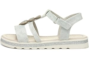 Walkright Girls White Heart Easy Fasten Sandal