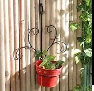 Pottery Studio, Wall Mounted Plant Pot with Stand (RED & Black) 10 INCH Pot for Garden and Home Decor