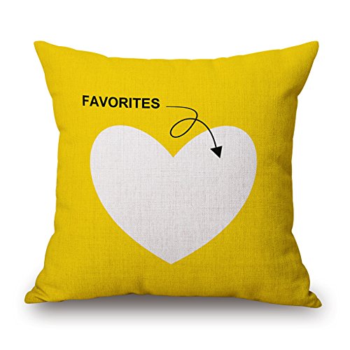 MAXG Baumwolle Leinen Dekorative Englisch Alphabet einfaches Kissenbezug Kissenbezüge Werfen Kissen Fall gelb