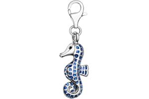 Quiges Charm con Cierre Plateado Caballito de Mar Abalorios Joyería de Mujer