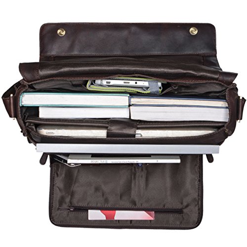 STILORD  Jan  15 6 Zoll Laptoptasche Leder Herren Damen Umh  ngetasche Unitasche Aktentasche Freizeit B  rotasche weiches Vintage Leder  Farbe ebenhol