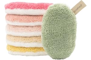Waschies Dischetti struccanti riutilizzabili e detergenti per il viso, confezione da 6 pezzi, motivo floreale, lavabili, morbidi e ipoallergenici, detergenti delicati per tutti i tipi di pelle
