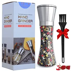 IMFIT  Be an inspiration | Black Pepper Crusher | Pepper Crusher for Kitchen I Pepper Grinder | Pepper Crusher Grinder of Stainless Steel with Cleaning Brush (Premium Pack of 1 Unit)