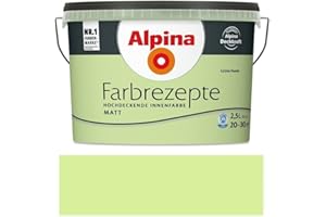 Alpina Farbrezepte Innenfarbe – Grüne Poesie matt – Wandfarben für einzigartige Farbwirkungen und Raumstimmungen – atmungsaktiv, tropfgehemmt und strapazierfähig – 2,5L