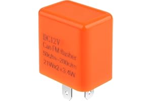 URAQT Przekaźnik samochodowy, 2-pinowy przekaźnik migaczy 12 V, migający przekaźnik z regulatorem częstotliwości Migające kierunkowskazy dla samochodów i motocykli