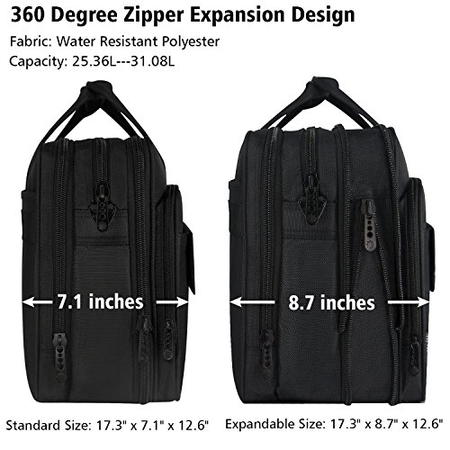 Taygeer 17 3 Zoll Laptop-Tasche erweiterbar Computer Umh  ngetasche wasserdicht Reise B  ro Umh  ngetasche f  r M  nner weitermachen Griff Business Ak