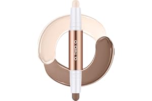 BEAUTY GLAZED 2 en 1 Contour Foundation Stick Lápiz de contorno de doble cabeza Resaltadores Lápiz de contorno de sombras Resaltadores de cara Corrector de barras de contorno Rostro Cuerpo Resaltador Stick # 03