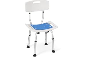 Careboda 6 sedie da doccia regolabili in altezza con montaggio senza attrezzi, sedia da bagno in alluminio con cuscino di seduta per doccia interna, antiscivolo per la sicurezza per anziani, disabili