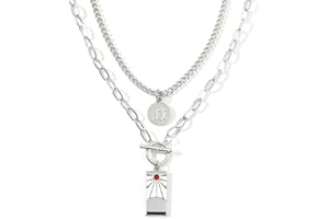 BLPRKOT Demon-Slayer Necklace, Stainless Steel Jewellery Chain, Demon-Slayer Gifts for Boys Girls, Anime Accessories for Cosplay and Fans, Earrings and Pendants for Anime Lovers