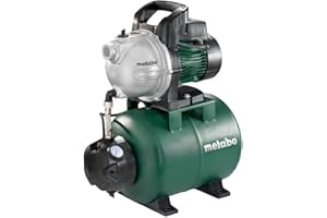 Metabo Hauswasserwerk HWW 3300/25 G – 600968000 – Nennaufnahmeleistung: 900 W– Max. Fördermenge: 3300 l/h – Ideal für 1-2 Regner – Max. Förderhöhe: 45 m – 4,5 bar