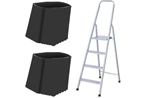 DOITOOL 2 piedini in gomma antiscivolo, piedini per scale in alluminio, tappi di protezione per scale telescopiche, nero, 40 x 20 mm