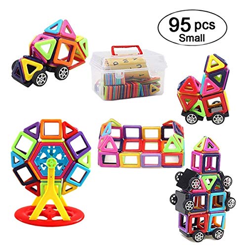 Bloques de Construcción Magnéticos, 95 Piezas Inspirar Creativo y Educativo Set Estándar de Construcción Juego - Mejor Regalo de Cumpleaños y Fiestas