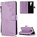 Produktbild FNBK Handyhülle für LG G7 PU Leder Brieftasche,LG G7 Hülle, Spitzen Blumen Flip Wallet Stand Case Card Slot Leder Tasche Karteneinschub Magnetverschluß Kratzfestes in Lila Schutzhülle für LG G7