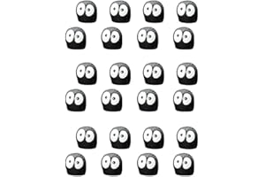 FDEETY 24 Pcs Cute Soot Sprites Briquettes Luminous Car Decorations Interior Rearview Mirror Accessories Car Interior Decoration Dashboard Car Ornament Funny Gifts(Black)