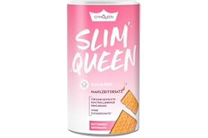 ‎GYMQUEEN GymQueen Slim Queen Abnehm Shake 420g, Butterkeks, Leckerer Diät-Shake zum einfachen Abnehmen, Mahlzeitersatz mit wichtigen Vitaminen und Nährstoffen, nur 250 kcal pro Portion & ohne Zucker-Zusatz