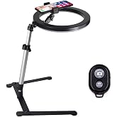 Microcase Işıklı &Uuml;r&uuml;n &Ccedil;ekim Standı Tripod + Bluetooth Kumanda + Telefon Tutucu + Ring Halka Led Lamba- AL3056