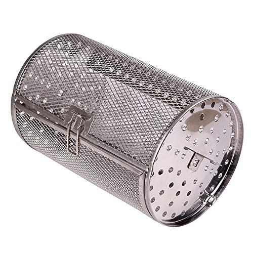 Tiamu Cage de R？Tissage Rotative du Four en Acier Inoxydable 12 X 18Cm Cage R？tie Noix Noisettes Grains de Café Grillés