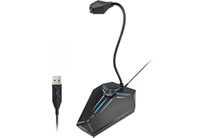 CMTECK USB Computer Microphone, Plug &Play Desktop Omnidirectional Condenser PC Laptop Mic, Mute Button with LED Indicator, Volume Knob, Compatible with Windows/Mac, Ideal for YouTube, Recording