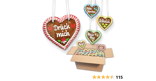 10 Stuck Lebkuchenherzen Im Mischkarton Premium Gemischte Farben Spruche Gastgeschenke Herz Lebkuchen Welt Amazon De Lebensmittel Getranke
