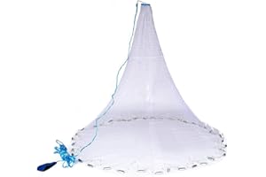 Lawaia Red de Pesca DiáMetro2.4-7.2m, Pesca con Redes de Agua Salada Monofilamento de Nailon, Radio Rede de fundición de Agua Dulce, Red de Cebo, Red de Aterrizaje, Red de Lanzamiento