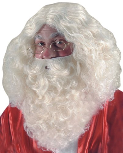 Dettagli Su Parrucca E Barba Bianca Di Babbo Natale Super Lusso