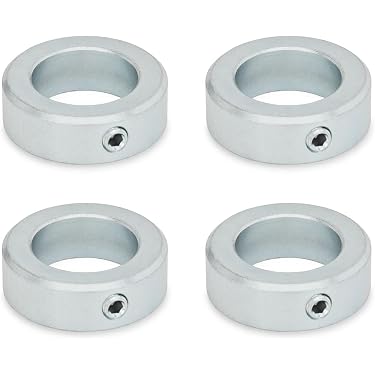 Lot De 4 Anneaux De Réglage Acier Galvanisé - Alésage 15 Mm, Vis Six Pans Creux DIN 914 - Référence GN 705-15-E-ZB