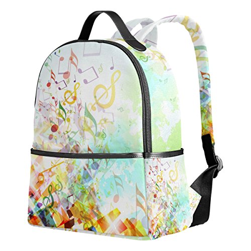 COOSUN Abstract Shattered Music Notes Background Lightweight Canvas Kids School Backpack Book Bag for boys girls