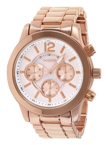 Oozoo Damenuhr mit Metallband 40 MM Perlmutt/Rose C8413