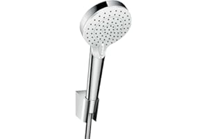 hansgrohe Crometta Punktowy zestaw prysznicowy Vario EcoSmart 9 l/min z wężem prysznicowym 160 cm biały/chrom, 26694400