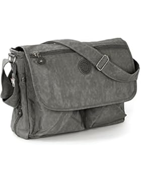 Bag Street Tasche Damen Umhängetasche grau Nylon-Damenhandtasche mit Fee-Anhänger OTJ203K