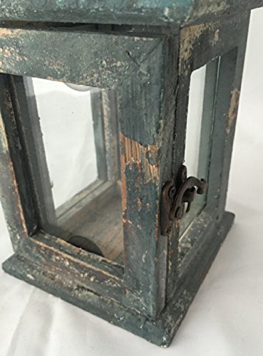 Laterne Holz Holzlaterne Windlicht 12,5×12,5×27 cm • Teelichthalter Gartendekoration Gartendeko - 6