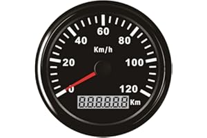 ELING Vélomètre de jauge de compteur de vitesse GPS 120KM/H pour le yacht de bateau de moto de voiture avec le contre-jour 85mm 12V/24V