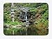 Produktbild CHKWYN Japanese Bath Mat, Cascading Waterfall and Pond Under Bridge Reflections of Flowers in Water Pattern, Plush Bathroom Decor Mat with Non Slip Backing, 23.6 W X 15.7 W Inches, Green White