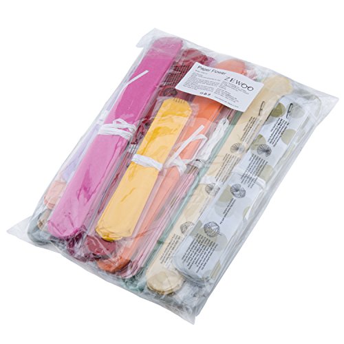 ZeWoo Set von 16 Stück Seidenpapier PomPons für Hochzeit Party Papierblumen Deko, 8″, 10″ - 6
