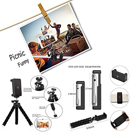 Handy Stativ, Stativ Flexibel, Leichtes Stativ, Gopro Stativ mit Bluetooth Fernbedienung, Telefonhalterung Accessory, Gopro Accessory fÃ¼r iPhone 6S, 6 Plus, 7S, 7 Plus, Samsung Galaxy S7, S8,Nikon D5300, EOS 1300D