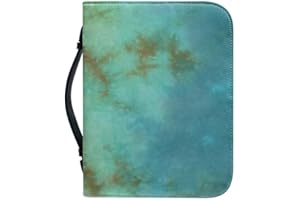 Garronmavis Turquoise Marble Painting Bible Cover Carrying Book, Gradient Paintings Bible Holder, Modern Art Bible Case - XL