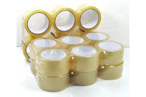 timtina - Lote de 18 rollos de cinta adhesiva para embalajes, color transparente